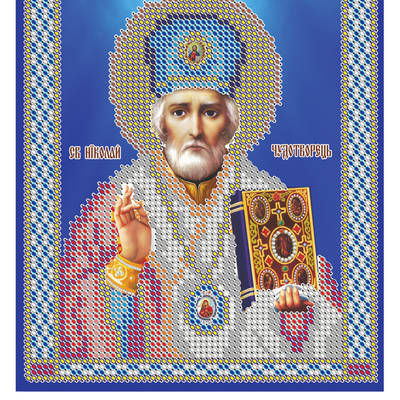 Схема для вышивки бисером иконы Святой Николай Чудотворец