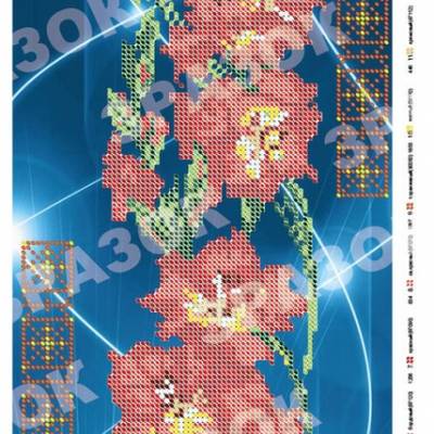 Схема для вышивки бисером панно Гладиолусы
