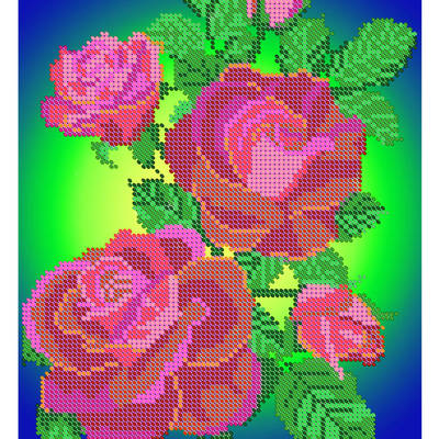 Схема для вышивки бисером Цветы любви