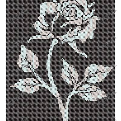 Схема для вышивки бисером Серебряная роза