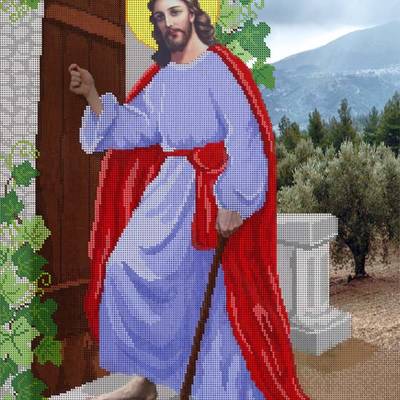 Схема для вышивки бисером Иисус стучит в дверь