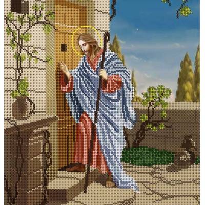 Схема для вышивки бисером Иисус стучит в дверь