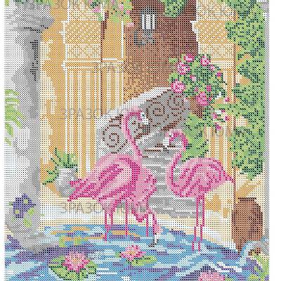 Схема для вышивки бисером Розовые фламинго