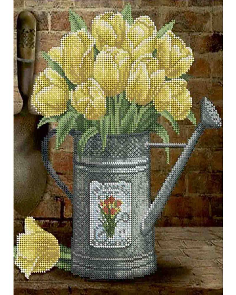 Желтые тюльпаны Схема для вышивания бисером ВДВ Т-0504