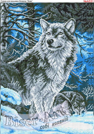 Набор для вышивки крестом - Crystal Art - ВТ-058 Волк и волчица