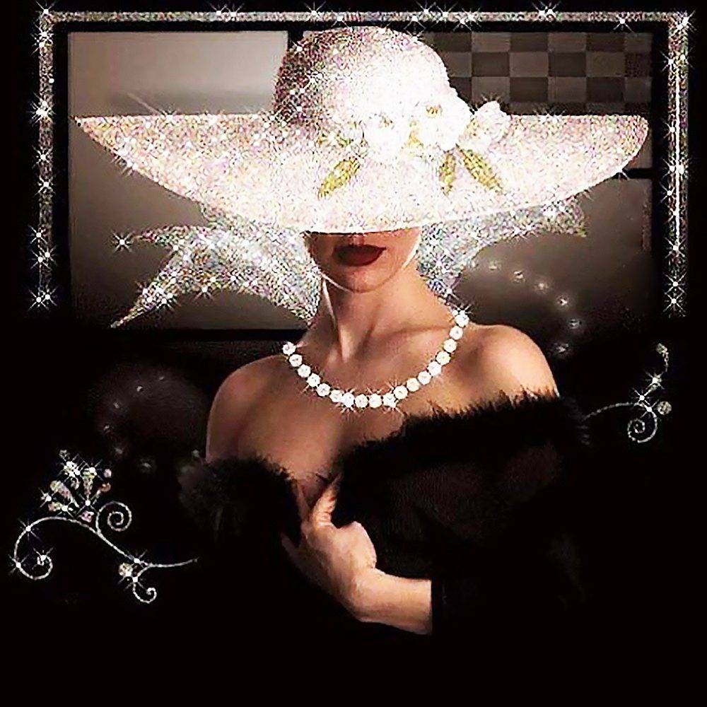 Алмазная мозаика дама в шляпе