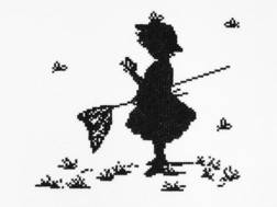 фото: набор для вышивки крестом для начинающих, Девочка с бабочками