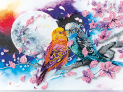 фото: картина для вышивки бисером, Пара попугаев