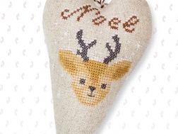 фото: новогодняя игрушка для вышивки крестом, олень