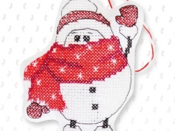 фото: новогодняя игрушка для вышивки крестом, снеговик