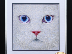 фото: картина, вышитая бисером с портретом кота, хит от Tela Artis