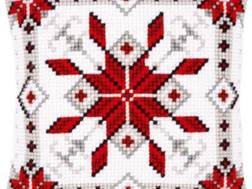 фото: набор для вышивки крестом декоративной подушки Скандинавская звезда