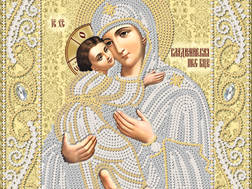 изображение: Владимирская икона для вышивки бисером (золото), ТМ Маричка