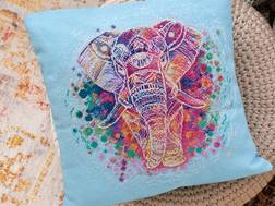 фото: подушка, вышитая крестиком, Слон