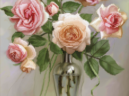 фото: картина для вышивки бисером розовые розы