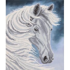 Схема для вышивки бисером Белогривая лошадь