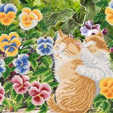 Схема для вышивки бисером Кошачьи радости