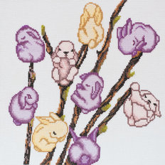 фото: картина для вышивки крестом Мартовские зайчики