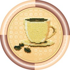 Набор для вышивания бисером на натуральном художественном холсте "Кофе"