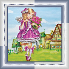 Набор для вышивания бисером на натуральном художественном холсте "Алиса"