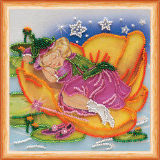 Набор для вышивания бисером на натуральном художественном холсте "Cпящая фея"