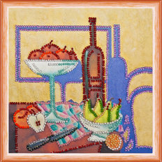 Набор для вышивания бисером на натуральном художественном холсте "Кухня-3"