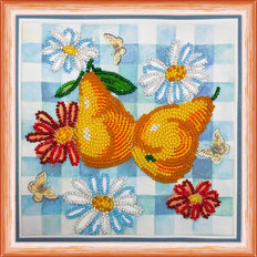 Набор для вышивания бисером на натуральном художественном холсте "Летние груши"