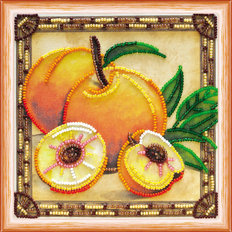 Набор для вышивания бисером на натуральном художественном холсте "Солнечные персики"