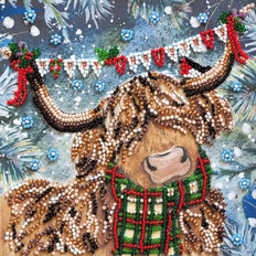 фото: картина вышитая бисером Рождественский бычок