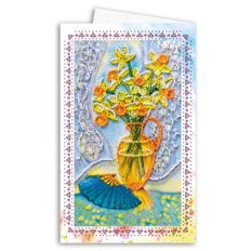 Набор для вышивки бисером открытка-конверт Натюрморт с веером