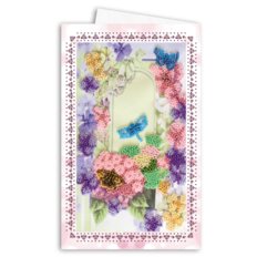 Набор для вышивки бисером открытка-конверт Стрекоза и бабочки