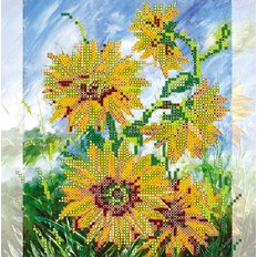 Схема для вышивки бисером Солнечные цветы