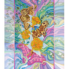 Схема для вышивки бисером на натуральном художественном холсте Бабочки