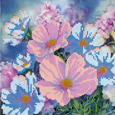 Схема для вышивки бисером на натуральном художественном холсте Цветочная феерия