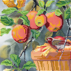 Схема для вышивки бисером на натуральном художественном холсте Любитель яблок