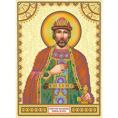 Схема для вышивки иконы бисером на натуральном художественном холсте Святой Игорь