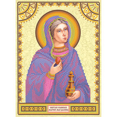 Схема для вышивки иконы бисером на натуральном художественном холсте Святая Мария