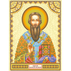 Схема для вышивки иконы бисером на натуральном художественном холсте Святой Василий