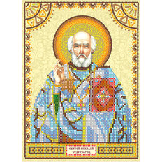 Схема для вышивки иконы бисером на натуральном художественном холсте Святой Николай
