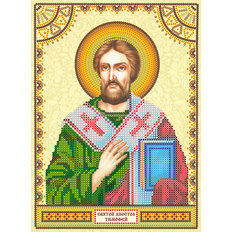 Схема для вышивки иконы бисером на натуральном художественном холсте Святой Тимофей