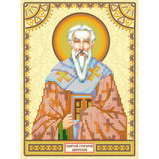 Схема для вышивки иконы бисером на натуральном художественном холсте Святой Григорий