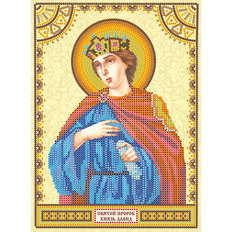 Схема для вышивки иконы бисером на натуральном художественном холсте Святой Давид