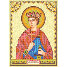 Схема для вышивки иконы бисером на натуральном художественном холсте Святой Эдуард