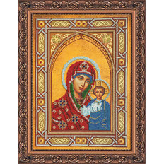 Набор для вышивки бисером на натуральном художественном холсте "Богородица Казанская"