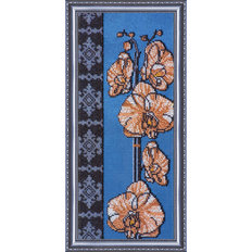 Набор для вышивания бисером на натуральном художественном холсте "Орхидеи-2"