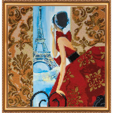 Набор для вышивания бисером на натуральном художественном холсте "Окно в Париж"