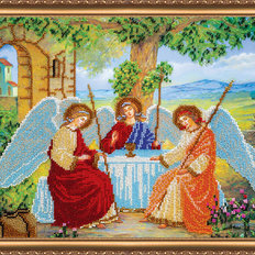 Набор для вышивки бисером на натуральном художественном холсте "Святая троица"