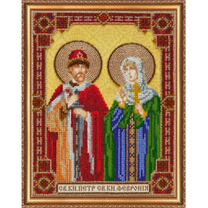 Набор для вышивки бисером Икона святого князя Петра и святой княгини Февронии