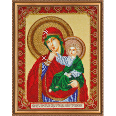 Набор для вышивки бисером на натуральном художественном холсте «Икона Божией матери «Отрада или Утешение»»
