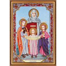 Набор для вышивки бисером на натуральном художественном холсте "Святые Вера, Надежда, Любовь и мать их София"